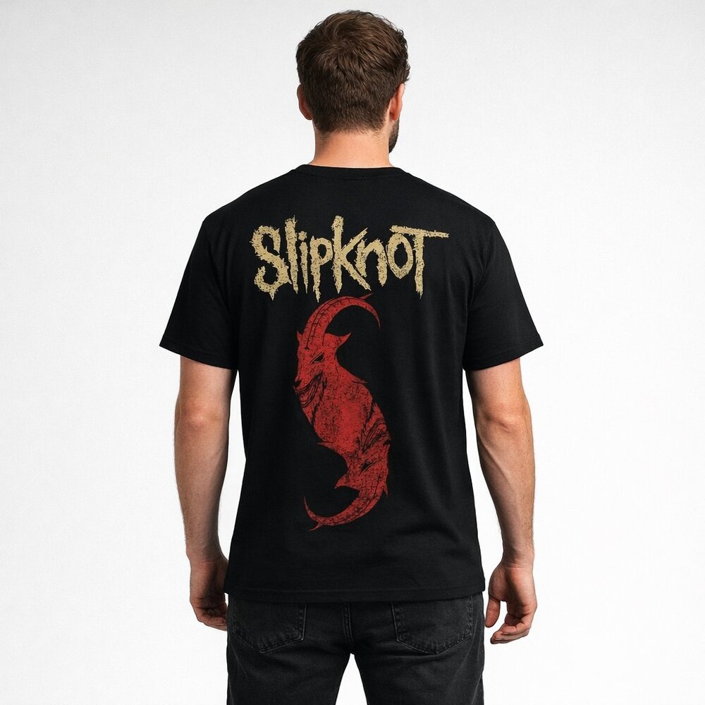 Bay Island‎ Men's Large L Slipknot Sigil Of Baphomet 2015 Double Sided Band Tee